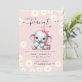 Daisy bloemenolifant met Baby shower Kaart (Staand voorkant)