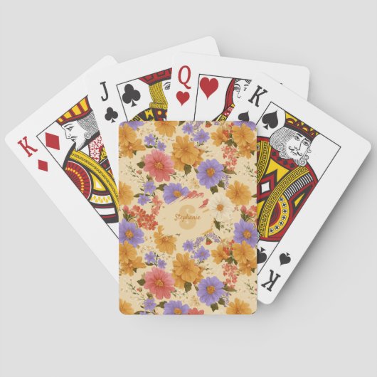 daisy bloemenpatroon (2) pokerkaarten (Achterkant)