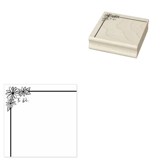 Daisy bloemenrand en lijststempel rubberstempel (Gestempeld)