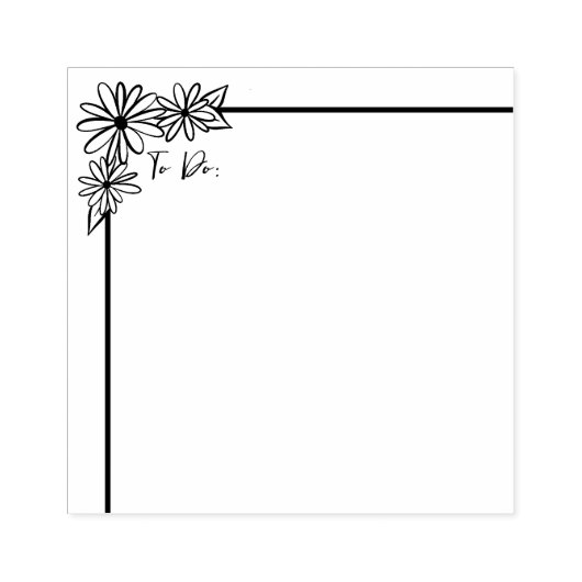 Daisy bloemenrand en lijststempel rubberstempel (Afrduk)