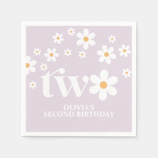 Daisy bloemenservetten 2e verjaardag servet (Voorkant)