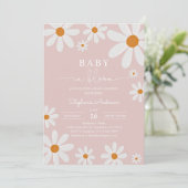 Daisy Bloemige Baby Shower Kaart (Staand voorkant)