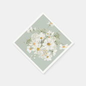 Daisy Bloemige Waterverf Servet (Hoek)