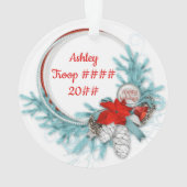 Daisy Blonde Hair Blue Pine Wreath Ornament (achterkant)