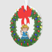 Daisy Blonde Hair Pine met baarmoeder Ornament (voorkant)