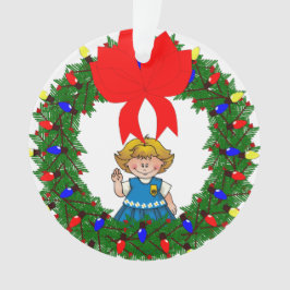 Daisy Blonde Hair Pine met baarmoeder Ornament