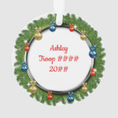 Daisy Blonde Hair Pine Wreater met siervoorwerpen Ornament (achterkant)