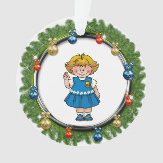 Daisy Blonde Hair Pine Wreater met siervoorwerpen Ornament