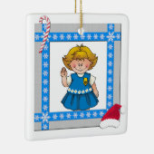 Daisy Blonde Hair Snowflake Lijst Keramisch Ornament (Rechts)