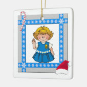 Daisy Blonde Hair Snowflake Lijst Keramisch Ornament (Links)
