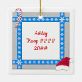 Daisy Blonde Hair Snowflake Lijst Keramisch Ornament (Achterkant)