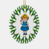Daisy Blonde Hair Tree Wreath Keramisch Ornament (Rechts)