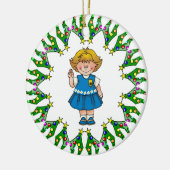 Daisy Blonde Hair Tree Wreath Keramisch Ornament (Links)