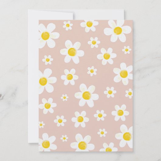 Daisy Bloom Boho Girl Verjaardag Uitnodiging (Achterkant)