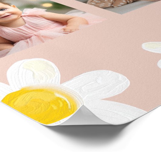 Daisy Bloom Eerste Jaar Foto Milestone Poster (Hoek)