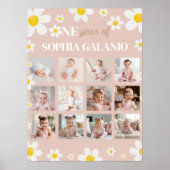 Daisy Bloom Eerste Jaar Foto Milestone Poster (Voorkant)