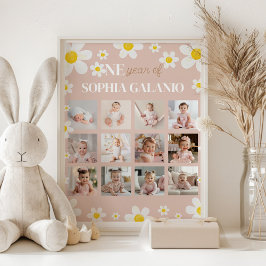 Daisy Bloom Eerste Jaar Foto Milestone Poster
