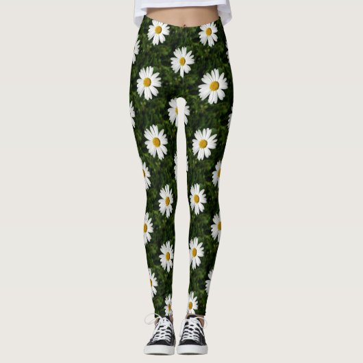 Daisy Bloom naadloos patroon en uw ideeën Leggings (Voorkant)