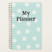 Daisy Bloom Planner – Zachte Blauwe Bloemige Omsla (Voorkant)