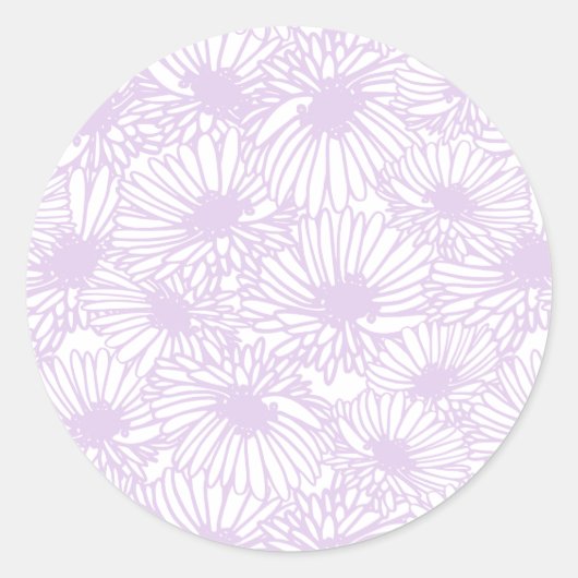 Daisy Blooms - Airy Lilac Ronde Sticker (Voorkant)
