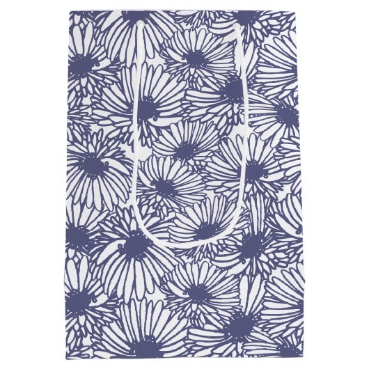 Daisy Blooms - Midnight Blue  Medium Cadeauzakje (Achterkant)