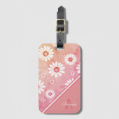 Daisy Blooms: Minimalistisch Bloempatroon Bagagelabel (Voorkant (verticaal))