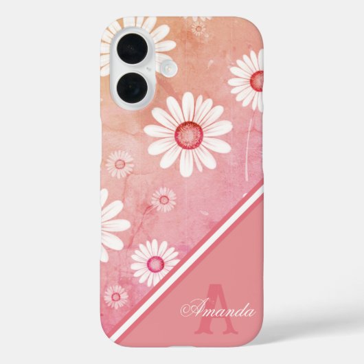 Daisy Blooms: Minimalistisch Bloempatroon Case-Mate iPhone Case (Achterkant)