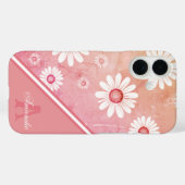 Daisy Blooms: Minimalistisch Bloempatroon Case-Mate iPhone Case (Achterkant (horizontaal))