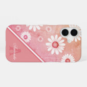 Daisy Blooms: Minimalistisch Bloempatroon iPhone 16 Hoesje (Achterkant horizontaal)
