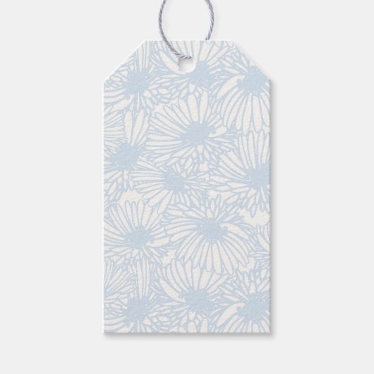 Daisy Blooms - Poederblauw Cadeaulabel (Voorkant)