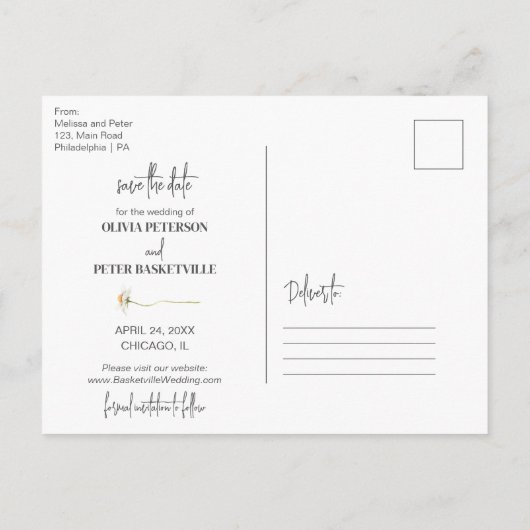 Daisy blooms sparen het briefkaart van de datumfot (Achterkant)