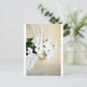 Daisy Blossom Flowers en Wicker Basket Briefkaart (Staand voorkant)
