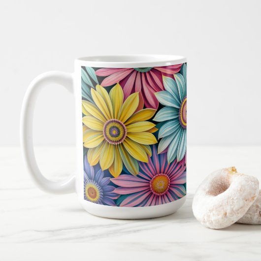 Daisy Blossoms Coffee Mok (Met donut)