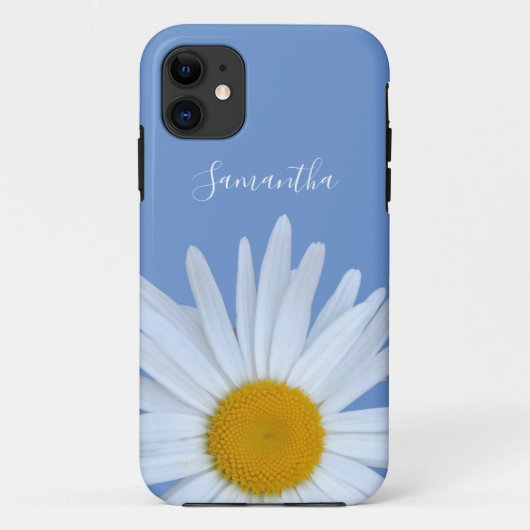 Daisy Blue Elegant White Script Case-Mate iPhone Case (Achterkant)