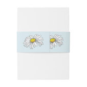 Daisy Blue Flower Uitnodigingen Wikkel (Achterkant Voorbeeld)