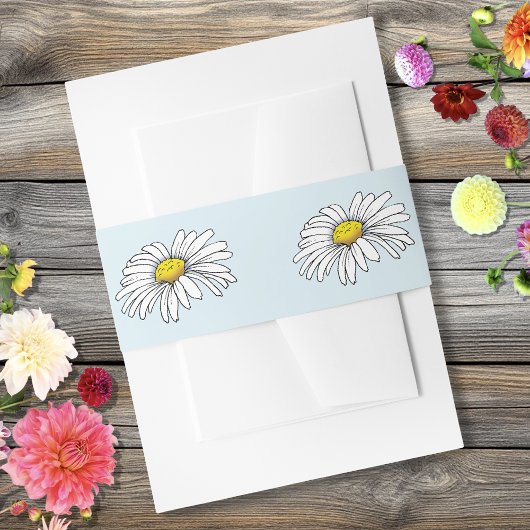 Daisy Blue Flower Uitnodigingen Wikkel