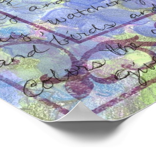 Daisy Blue Hydrangea Waterverf Flowers Poster (Hoek)