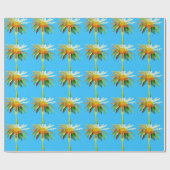 Daisy Blue Modern Art flower Cadeaupapier (Vlak)