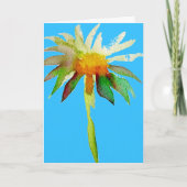 Daisy Blue Modern Art flower Hartelijk dank Bedankkaart (Voorkant)