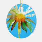 Daisy Blue Modern Art flower Keramisch Ornament (Links)