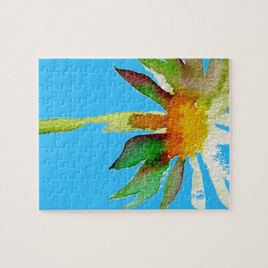 Daisy Blue Modern Art flower Legpuzzel (Horizontaal)