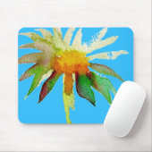 Daisy Blue Modern Art flower Muismat (Met muis)