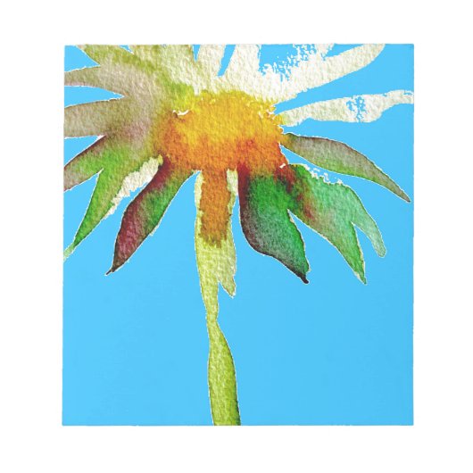 Daisy Blue Modern Art flower Notitieblok (Voorkant)