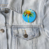 Daisy Blue Modern Art flower Ronde Button 5,7 Cm (In situ)
