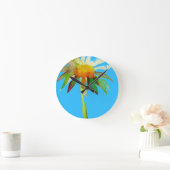 Daisy Blue Modern Art flower Ronde Klok (Huis)