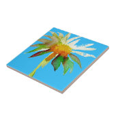 Daisy Blue Modern Art flower Tegeltje (Zijkant)