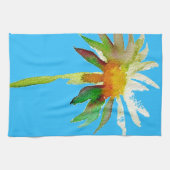 Daisy Blue Modern Art flower Theedoek (Horizontaal)