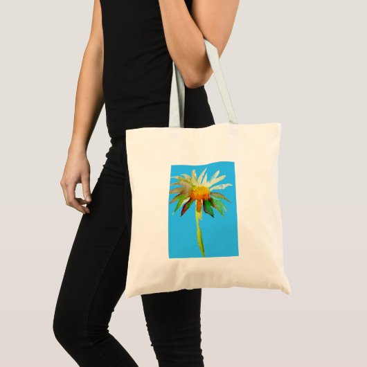 Daisy Blue Modern Art flower Tote Bag (Voorkant (product))