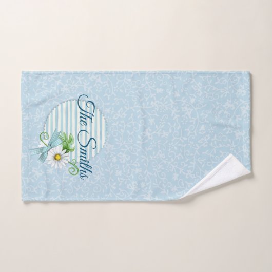 Daisy Blue Patch Aangepast Bad Handdoek (Handdoek)