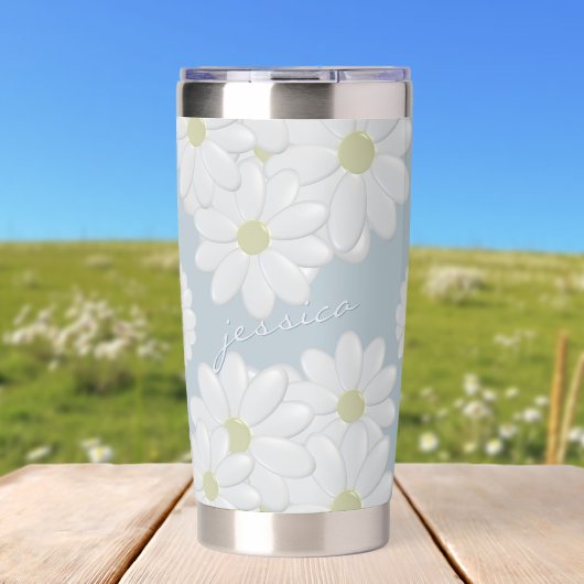 Daisy Blue Sky Springtime Geïsoleerde Tumbler Drinkbeker
